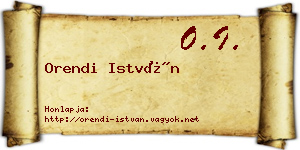 Orendi István névjegykártya