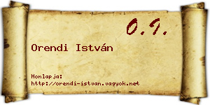 Orendi István névjegykártya